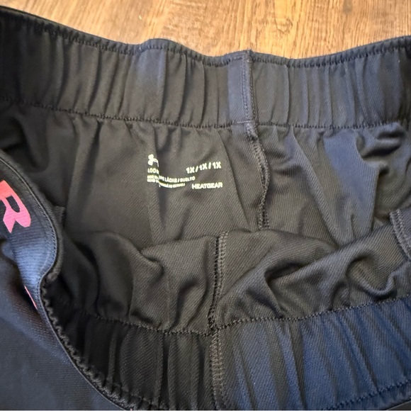 Under Armour Women's Black and Pink Shorts - Picture 4 of 4